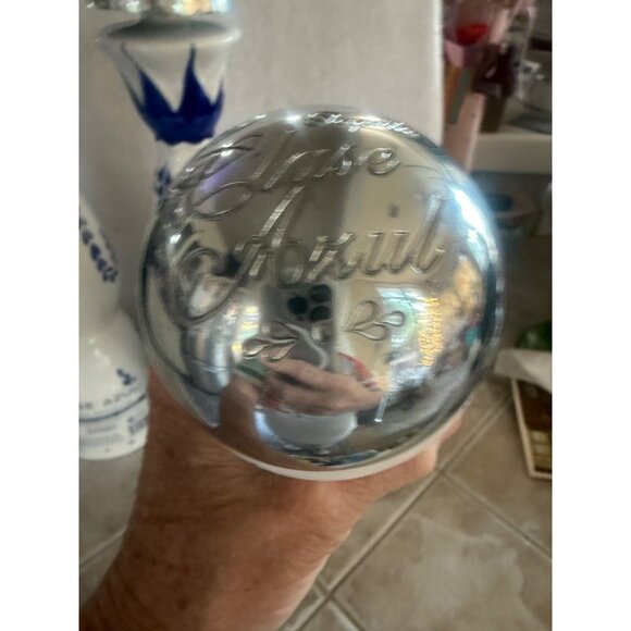 Clase Azul Tequila Bottle Trio Blue & White Ceramic With Silver Stopper 15" EMP - Picture 9 of 9